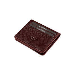 Argenta Cartera Hombre Piel Auténtica Rojo Clarete 10.5x8x2 cm Zoozie Bags
